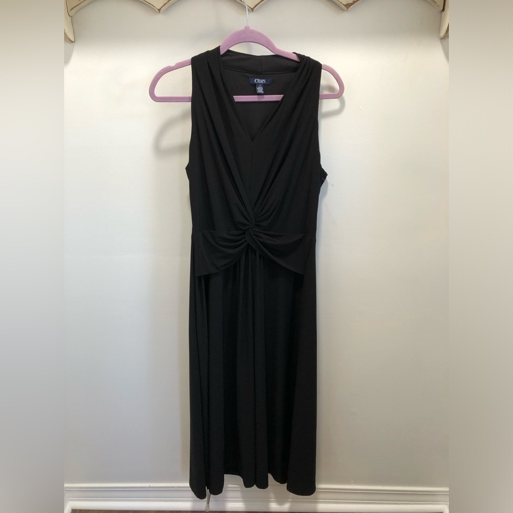 Chaps Black Midi Dress Little Black Dress